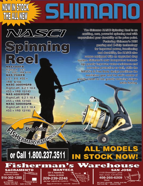 Fishermans Warehouse Shimano NASCI spinning reel model